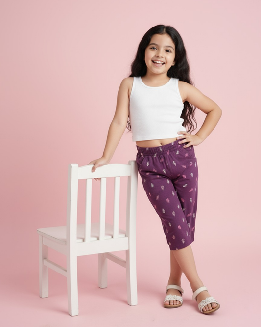 Angle Girls Capri Purple
