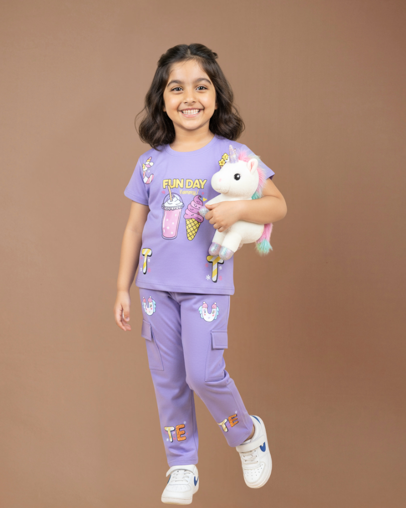 Funday Girls Co-ord Set – Stylish & Comfortable Cotton Knitwear | Knitknotch