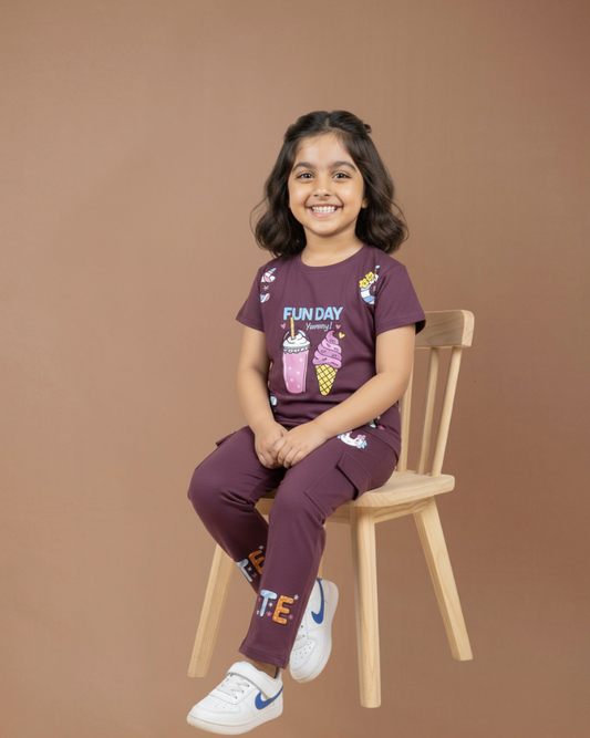 Funday Girls Co-ord Set – Stylish & Comfortable Cotton Knitwear | Knitknotch