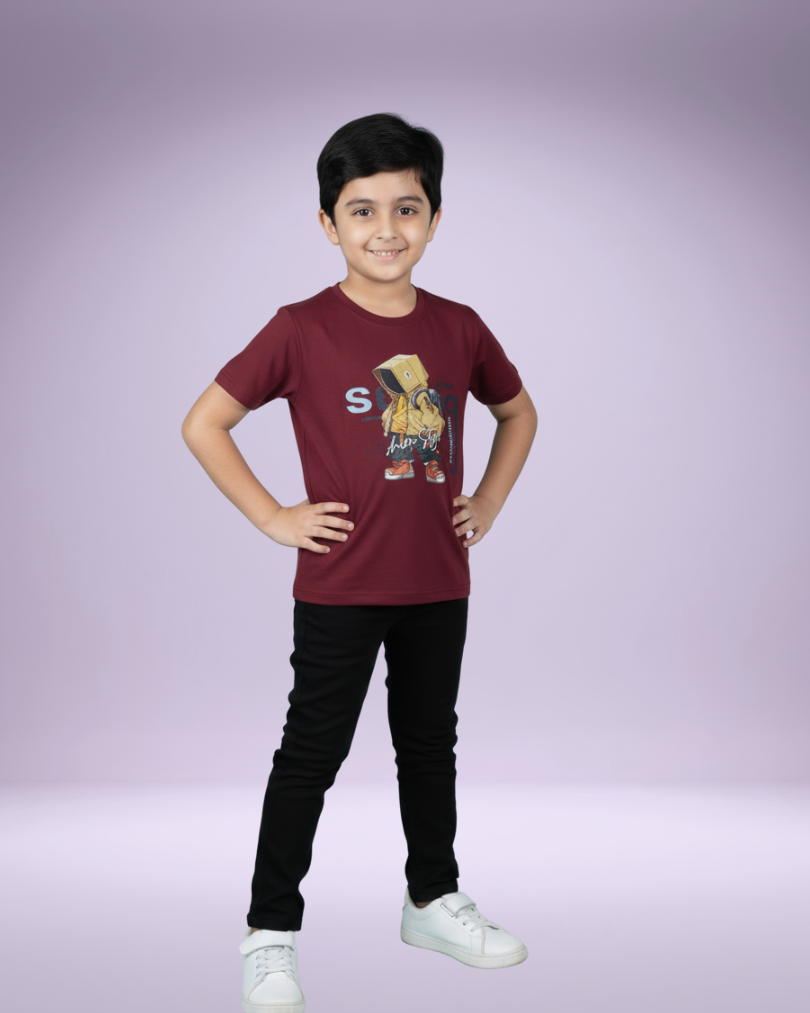 OLA Boys T-shirt – Stylish & Comfortable Cotton Knitwear | Knitknotch