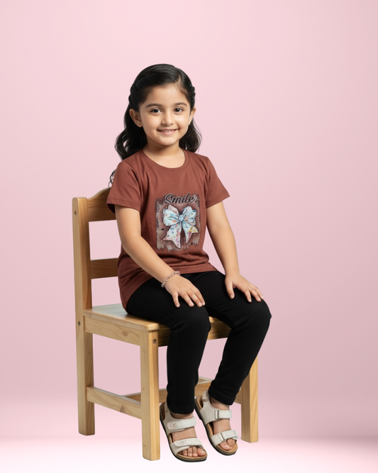 Pops Girls Tencel T-shirt – Soft, Stylish & Comfortable Kidswear | Knitknotch