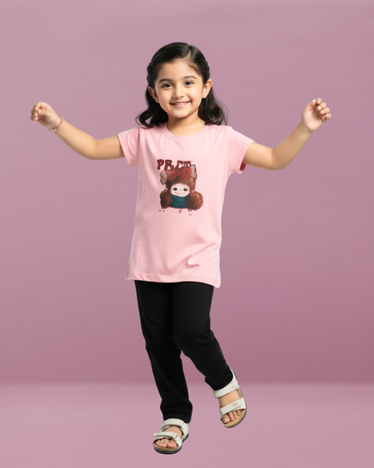 Pops Girls Tencel T-shirt – Soft, Stylish & Comfortable Kidswear | Knitknotch