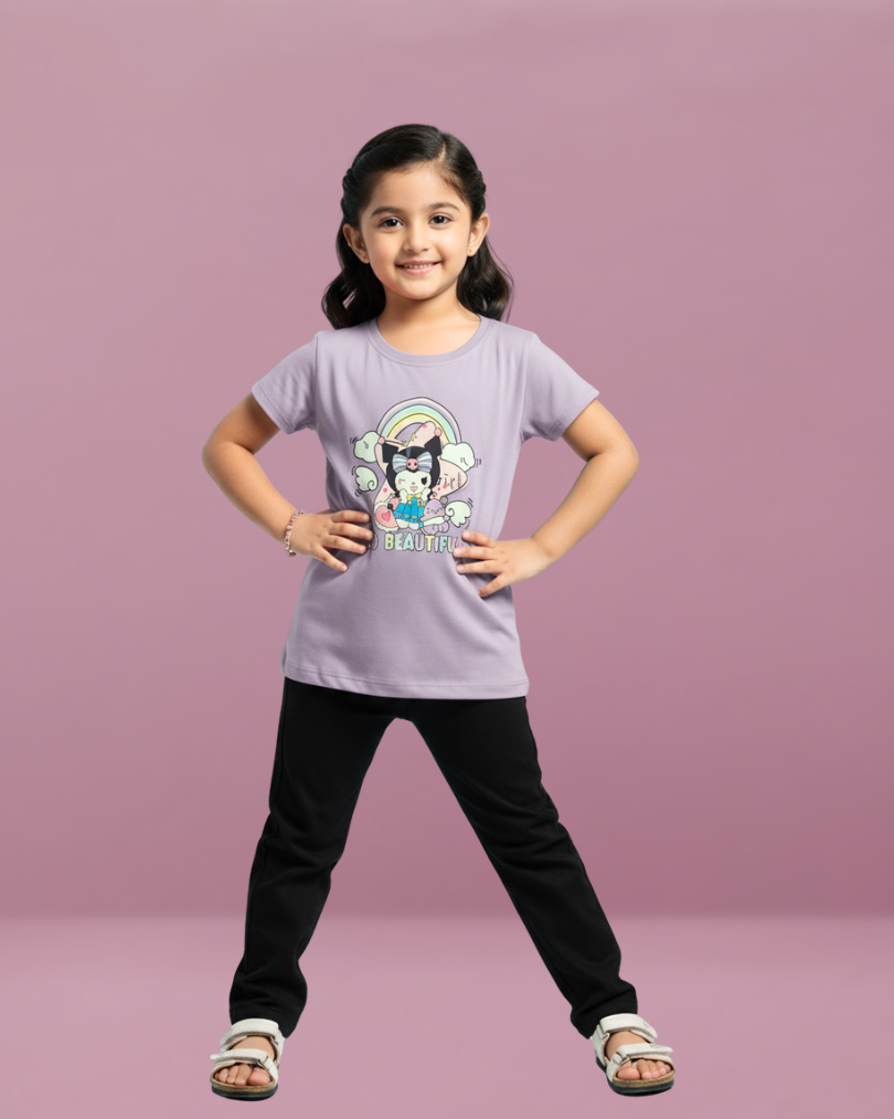Pops Girls Tencel T-shirt – Soft, Stylish & Comfortable Kidswear | Knitknotch