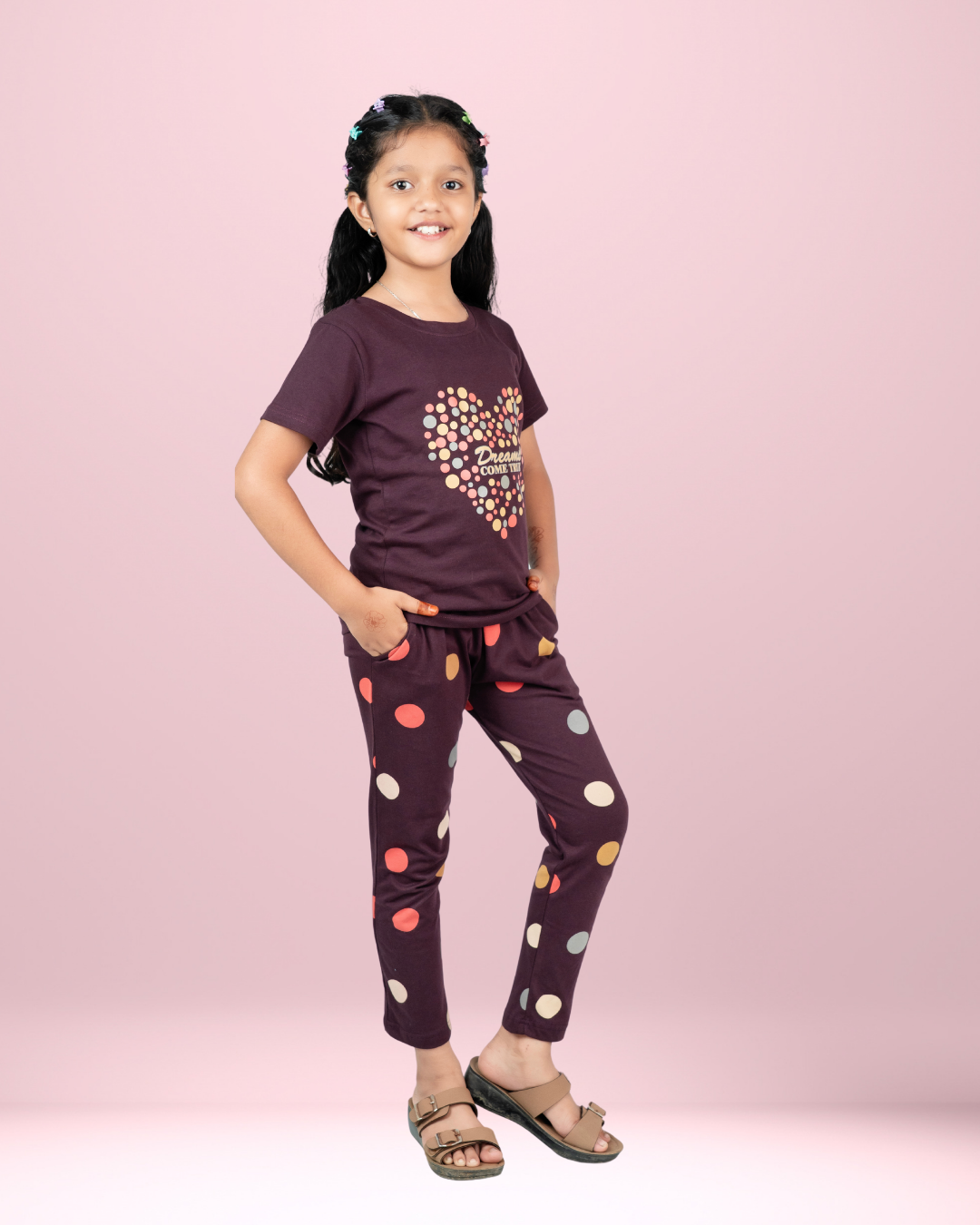 Ruby Girl Cotton Night Set – Comfortable & Soft Sleepwear | Knitknotch