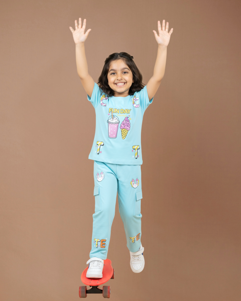 Funday Girls Co-ord Set – Stylish & Comfortable Cotton Knitwear | Knitknotch