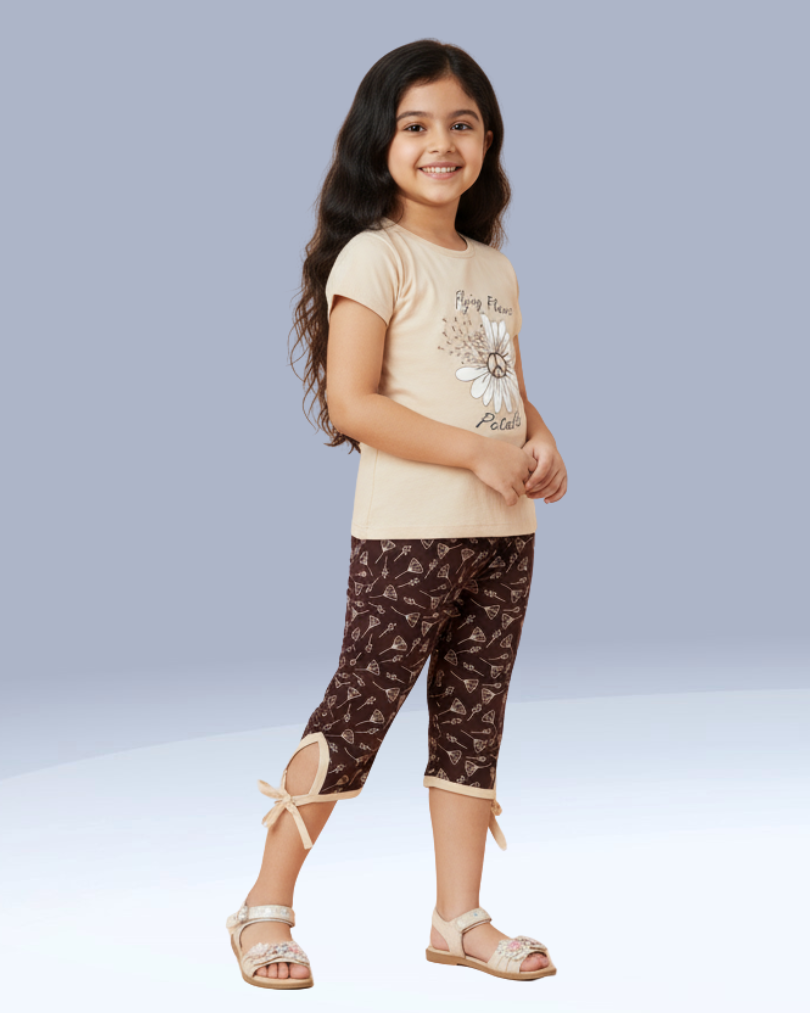 Molly Girls Capri Set – Stylish & Comfortable Cotton Knitwear | Knitknotch