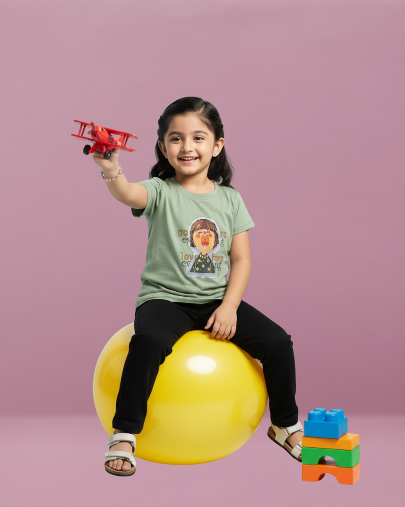 Pops Girls Tencel T-shirt – Soft, Stylish & Comfortable Kidswear | Knitknotch