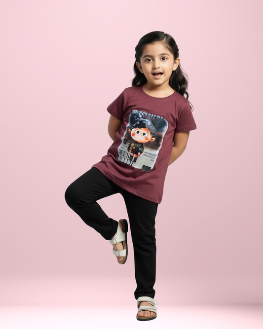 Pops Girls Tencel T-shirt – Soft, Stylish & Comfortable Kidswear | Knitknotch