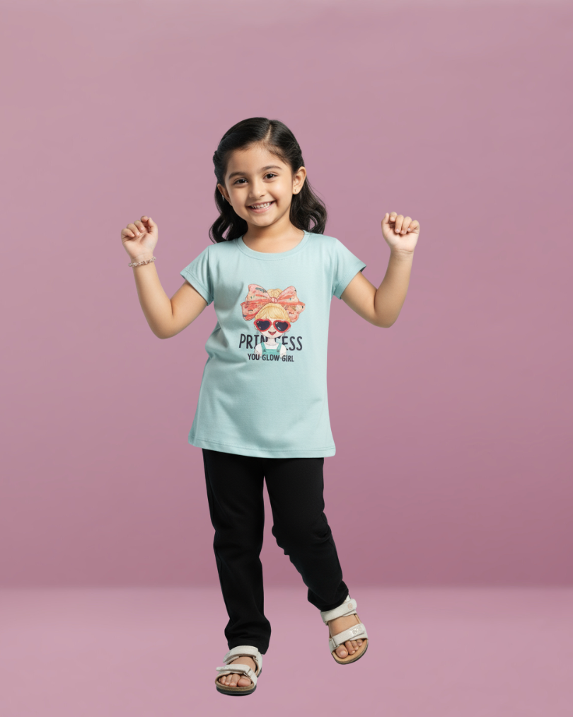 Pops Girls Tencel T-shirt – Soft, Stylish & Comfortable Kidswear | Knitknotch